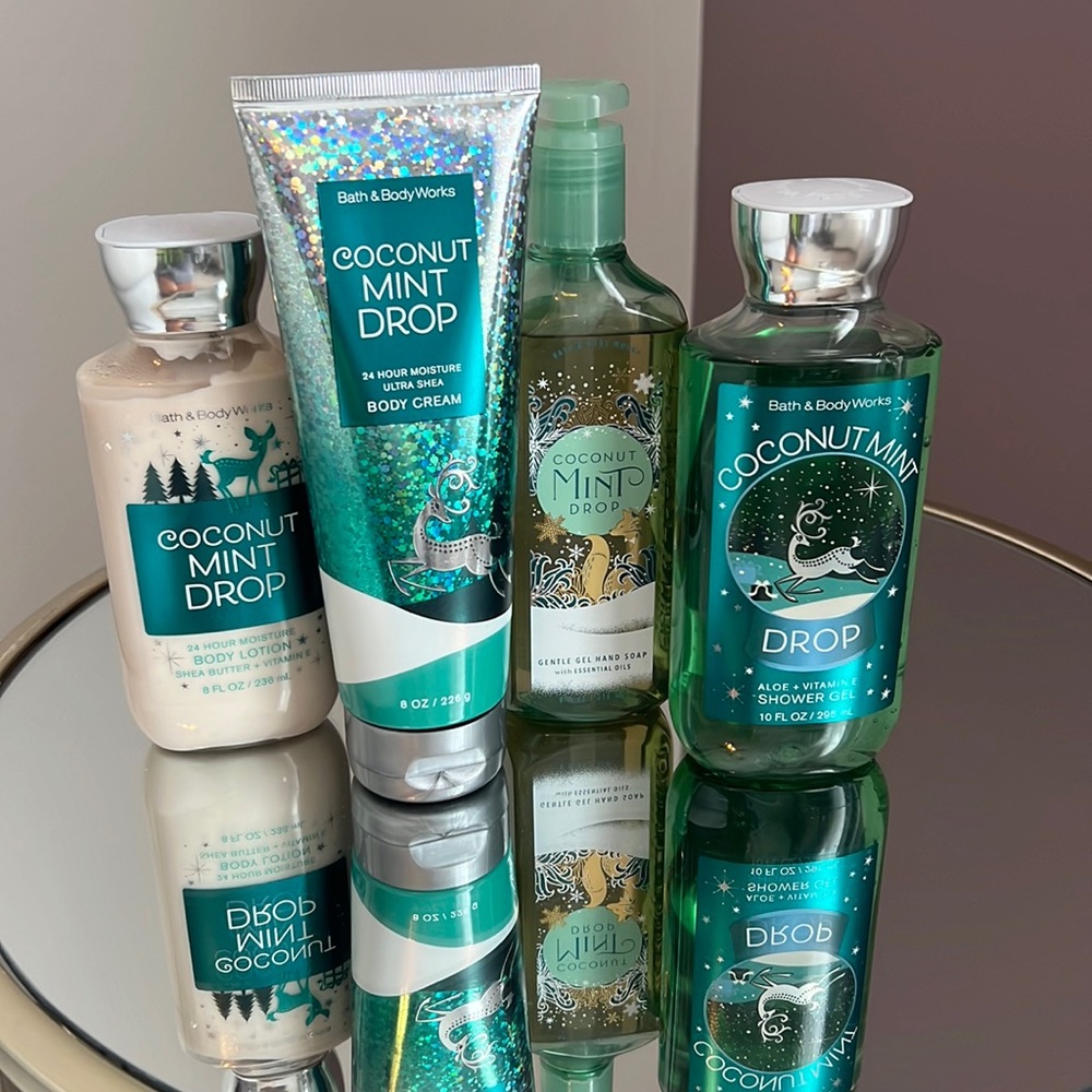 Bath and Body works coconut mint drop set